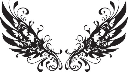 Fototapeta premium Abstract floral ornament with vintage swirl and leaves vector design element