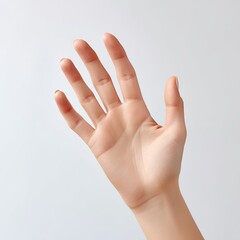 Elegant Open Hand Gesture Displaying Palm Against Soft Natural Background for Artistic and Creative Use