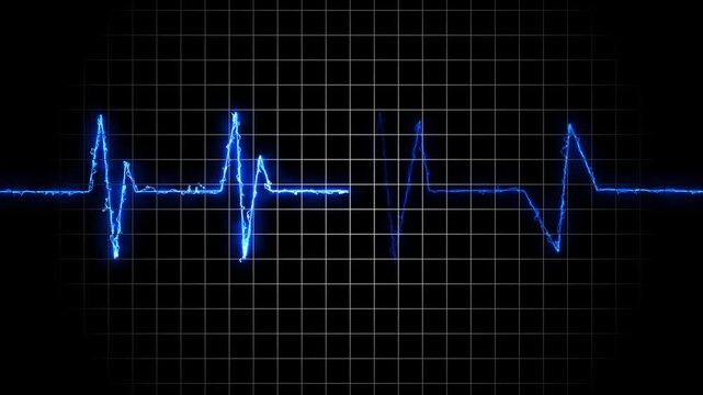 Neon Light Heartbeat Display Screen Medical Research. Cardiogram in heart shape heartbeat heat pulse glowing neon light Neon animation of heartbeat. heart beat on monitor.