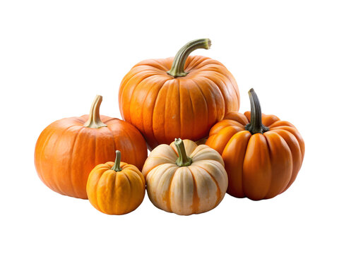 set of pumpkins png image on transparent background