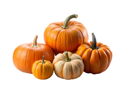 set of pumpkins png image on transparent background