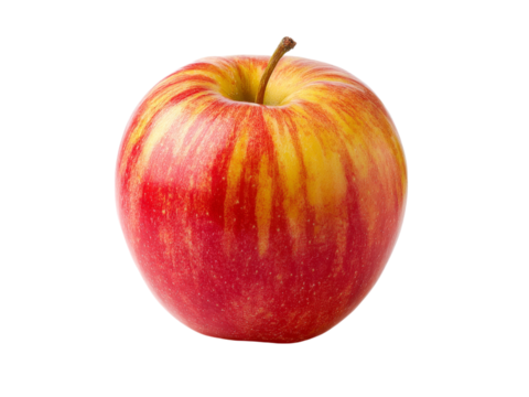 Red and yellow apple isolated on black background, Isolated On Transparent Background, Png