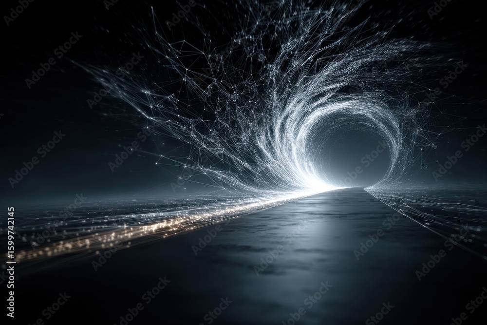 Wall mural abstract digital vortex suggesting technology and innovation in a futuristic setting