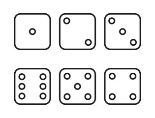 Game dice icons set isolated vector illustration, Set of game dice icon. . Dice game vector icon set isolated on white background