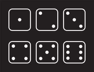 Game dice icons set isolated vector illustration, Set of game dice icon. . Dice game vector icon set isolated on white background