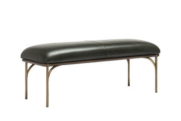 a beautiful black leather bench