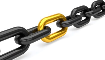 Fototapeta premium Unique Gold Link: Strength and Connection Concept
