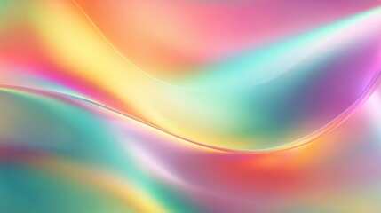 Obraz premium Smooth waves of vivid colors blend seamlessly, creating an abstract gradient that captures a dreamlike essence of light and movement. The hues transition gently, evoking a sense of calm.