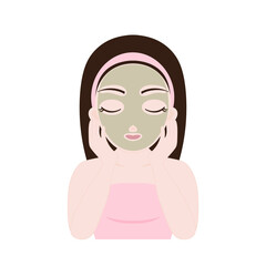 Woman with Mugwort Clay Face Mask