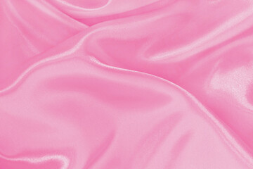 Pink fabric cloth texture for background and design art work, beautiful crumpled pattern of silk or linen.