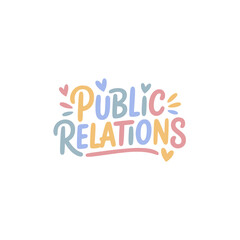 Public Relations Sticker Design Vector