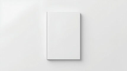 Clean Minimalist White Book Mockup:  Blank Vertical Paperback Cover Design Template, Isolated on Bright Background, Perfect for Branding and Publishing Projects.