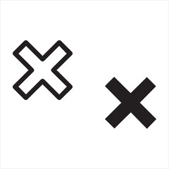 Obraz premium Two cross marks one outline one solid