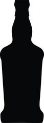whisky bottle silhouette vector, whisky bottle black symbol