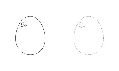 Tracing lines for toddlers. Handwriting practice sheet. Educational children game, printable worksheet for kids with Egg