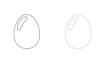 Tracing lines for toddlers. Handwriting practice sheet. Educational children game, printable worksheet for kids with Egg