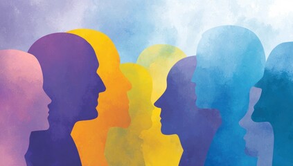 Profiles of diverse individuals in a spectrum of colors.