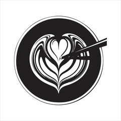 Artistic coffee creation with latte art heart design