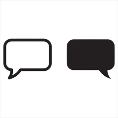 Naklejka premium Two speech bubbles one outline one filled black