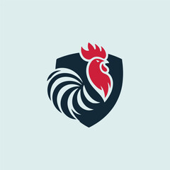 Rooster shield logo for sale.