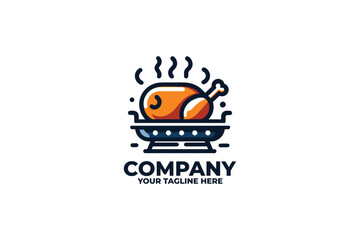 Minimalist Roaster Icon Logo Flat Design