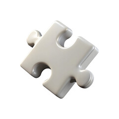 Obraz premium Single white jigsaw puzzle piece isolated on transparent background