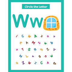 Circle the letter worksheet activity for kids Letter Ww for Window