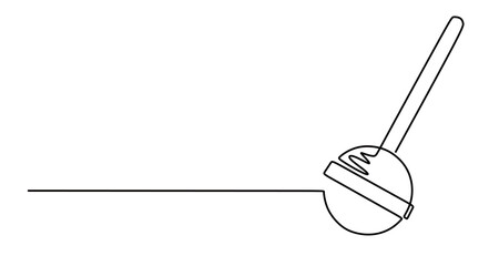 continuous line art of a candy stick. Vector illustration of candy with transparent background.