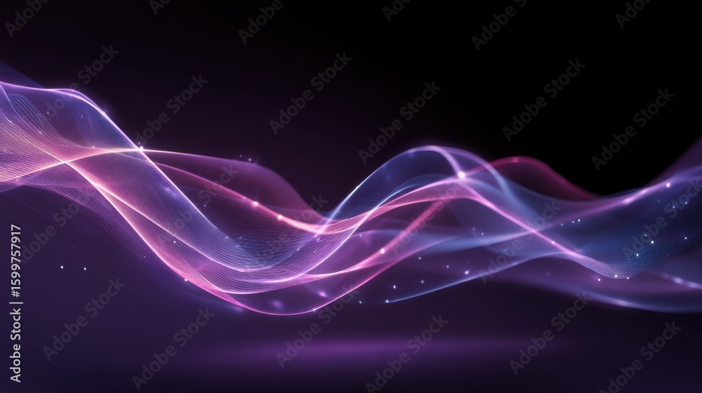Aufkleber beautifully designed multicolored waves flow seamlessly across a dark background, creating a vibrant