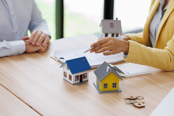 House model over the Sale representative offer the price list and condition for purchase or rental...