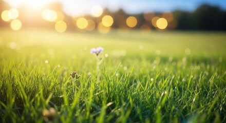 Obraz premium abstract spring background or summer background with fresh grass in the field