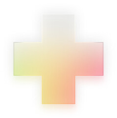 Cross Glass Effect Cross Rainbow Cross Gradient Plus Shape Transparent PNG