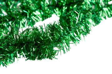 Green tinsel garland Christmas decoration festive bright