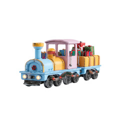 Pastel Christmas Toy Train Loaded with Presents