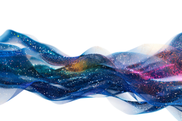 Glittering Blue Fabric Waves Abstract Design