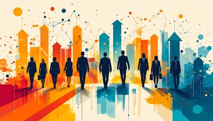 Business success, teamwork, growth