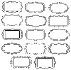Set Of Photo frame border vector  Illustration