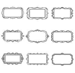 Set Of Photo frame border vector  Illustration