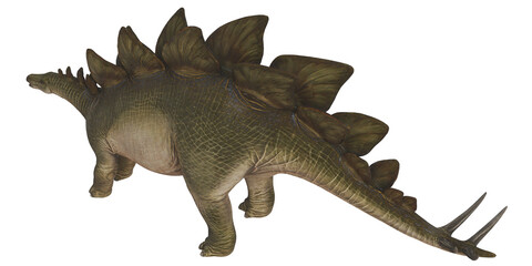 Realistic depiction of a Stegosaurus dinosaur.