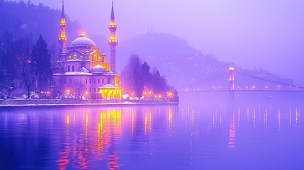 Serene Winter Night at the Ortak?y Mosque, Istanbul