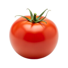 Ripe Round Tomato with Green Stem.