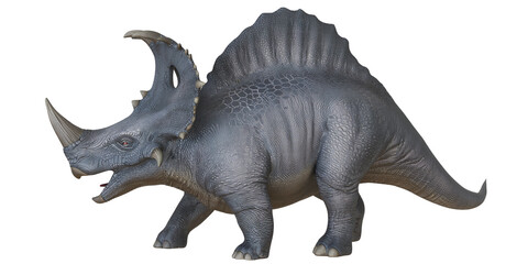 Detailed statue of a prehistoric dinosaur.