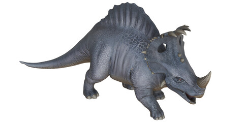 Gray dinosaur figurine with detailed texture.