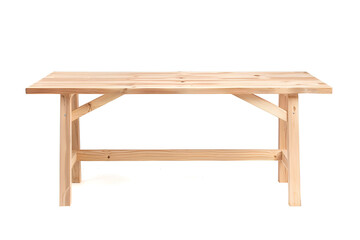 Fototapeta premium Simple light wood table on white background