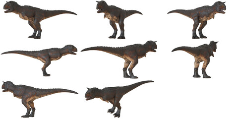 Realistic dinosaur figurine in various dynamic poses
