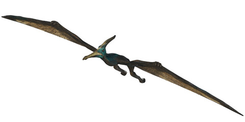 Majestic pterosaur soaring in the sky.
