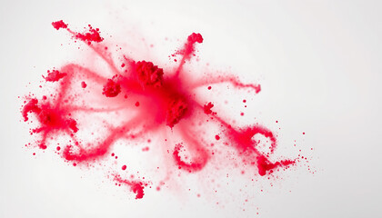 Red Powder Explosion Abstract Burst of Pigment and Particles