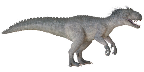 Ferocious dinosaur in a lifelike stance.