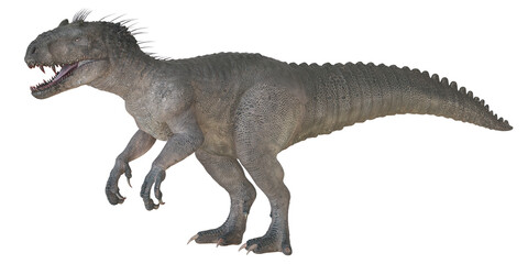 Ferocious dinosaur roaring powerfully.