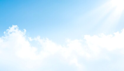 Pale blue sky with soft white clouds